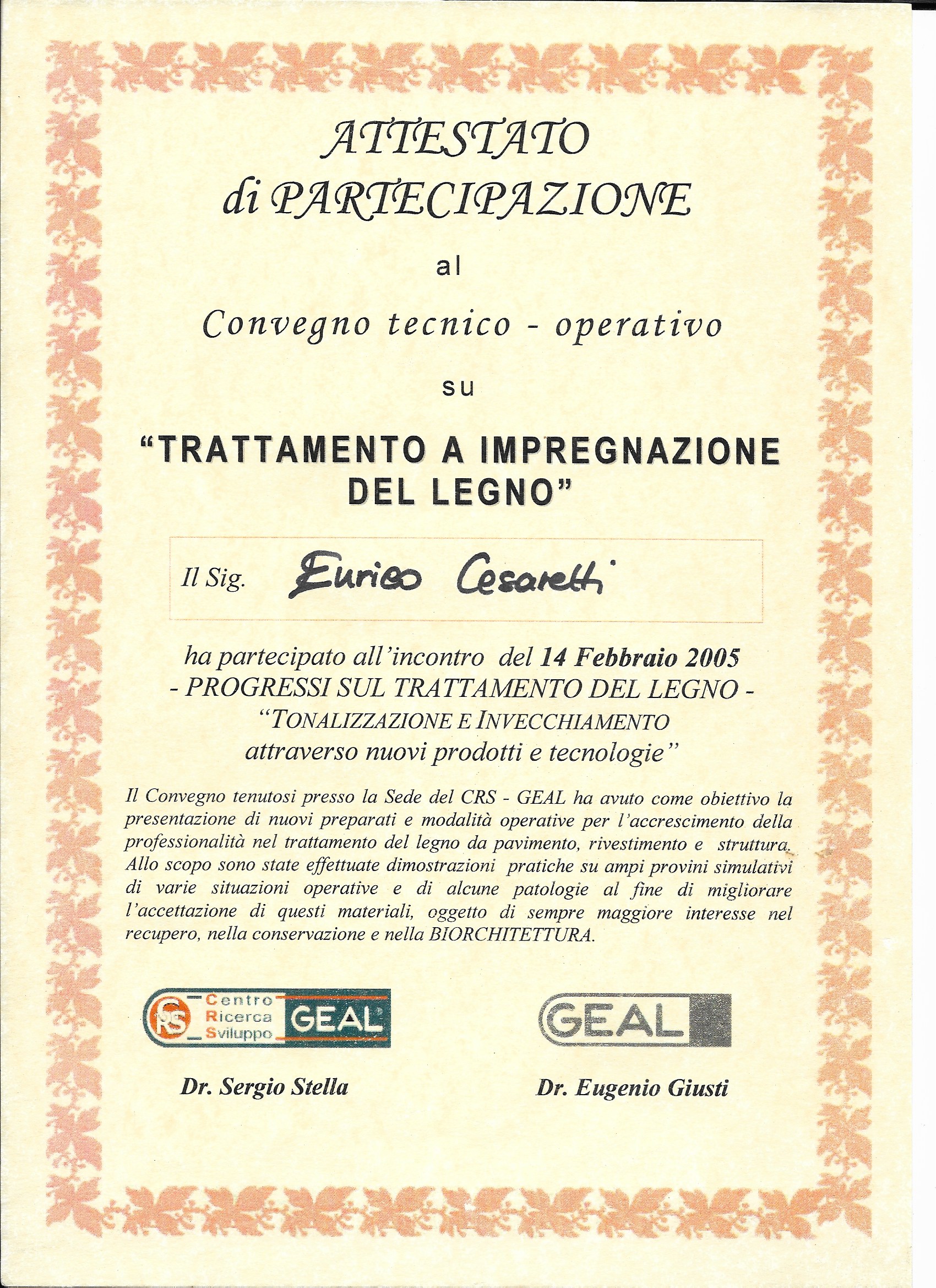 Attestati e corsi di formazione