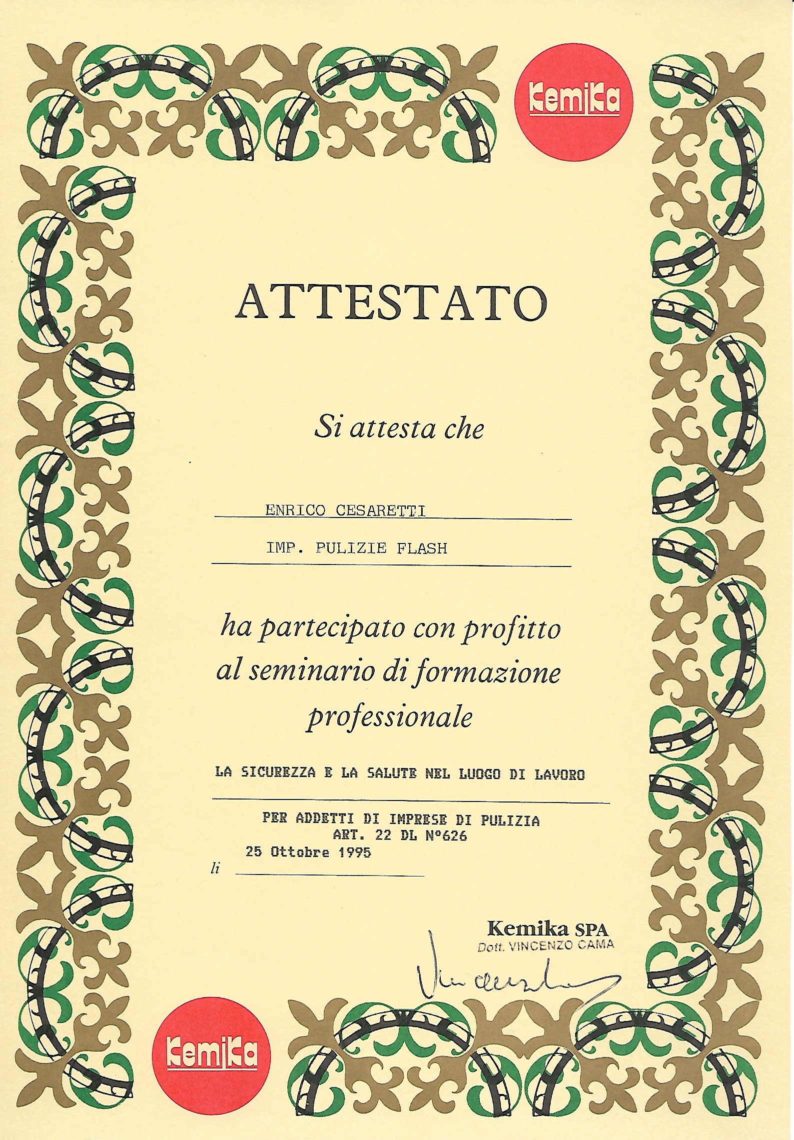 Attestati e corsi di formazione