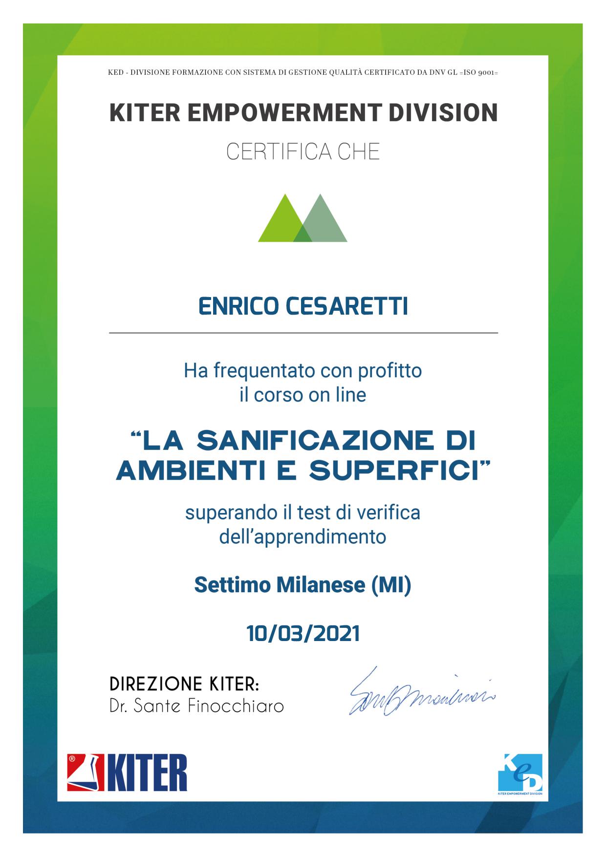 Attestati e corsi di formazione