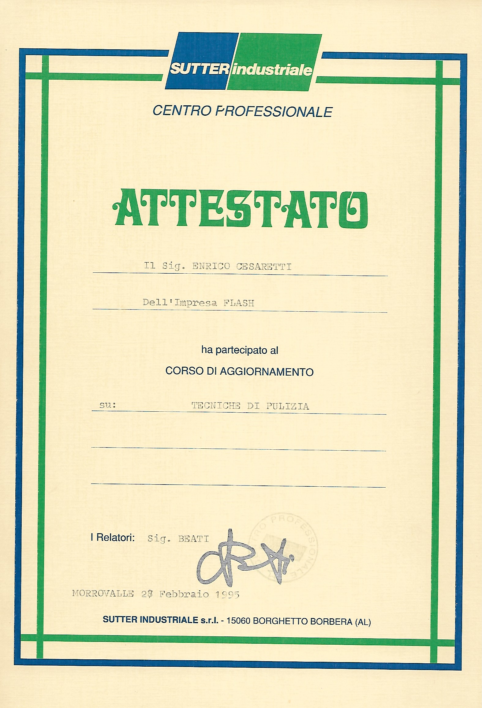 Attestati e corsi di formazione